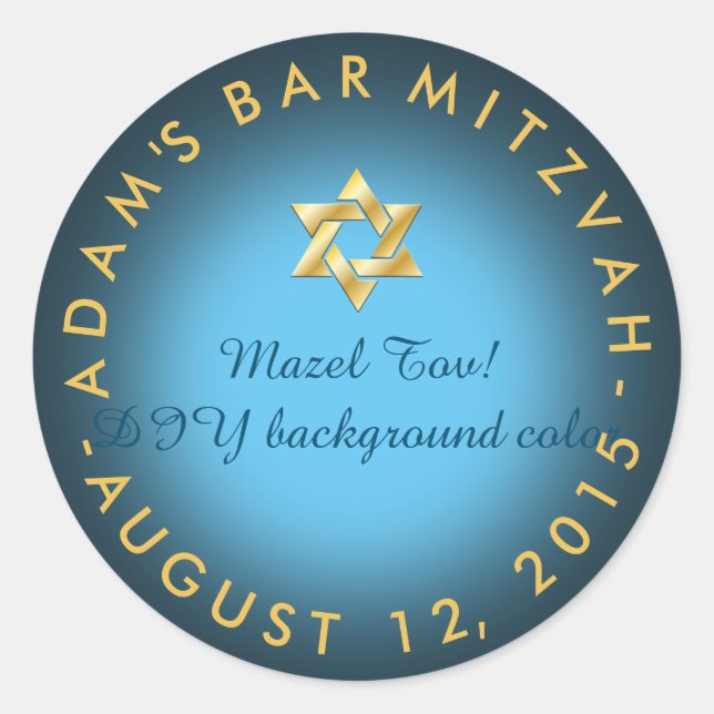 PixDezines mitzvah/DIY-Farbe Runder Aufkleber (Vorderseite)