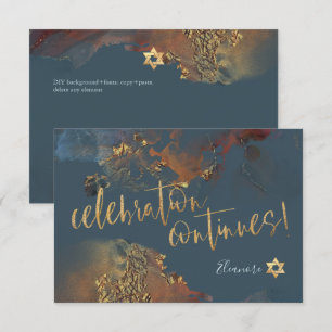 PixDezines Mitzvah ✡ H2 Galaxy Abstrakt Slate Rust RSVP Karte