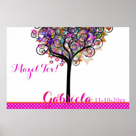 PixDezines Mitzvah Tree des Lebens an Bord Poster