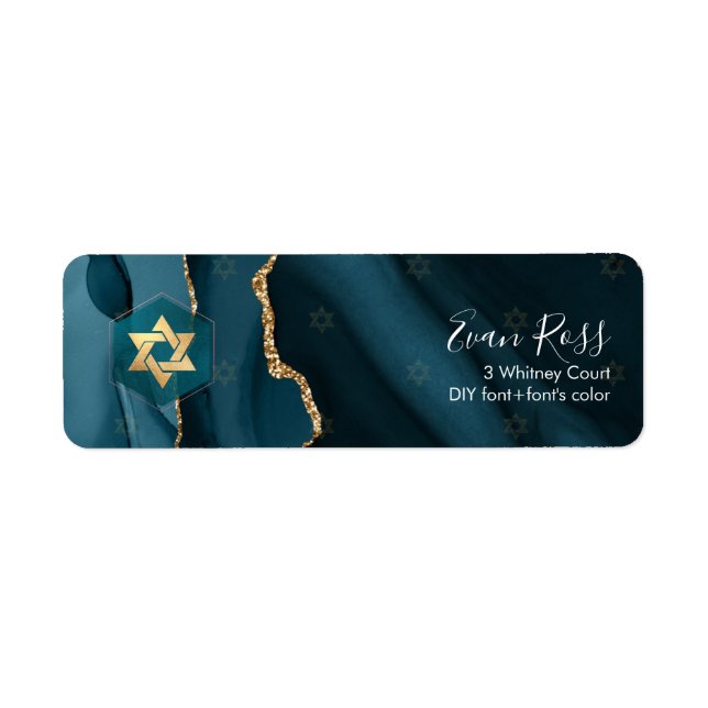 PixDezines Mitzvah Watercolor Agate Aquamarin Gree (Vorne)