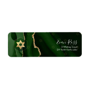 PixDezines Mitzvah Watercolor Agate Dark Green