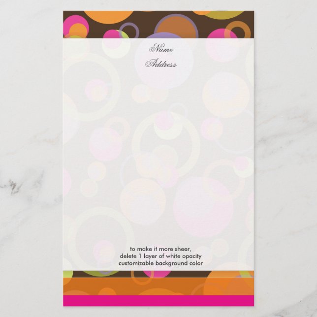 PixDezines Mod Bubbles, eigene Hintergrundfarbe!! Briefpapier (Vorderseite)