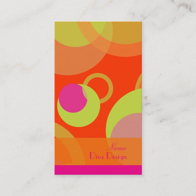 PixDezines Mod Bubbles / Retro-Spritze + Farben Visitenkarte (Vorderseite)