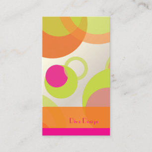 PixDezines Mod Bubbles / Retro-Stil + Farben Visitenkarte