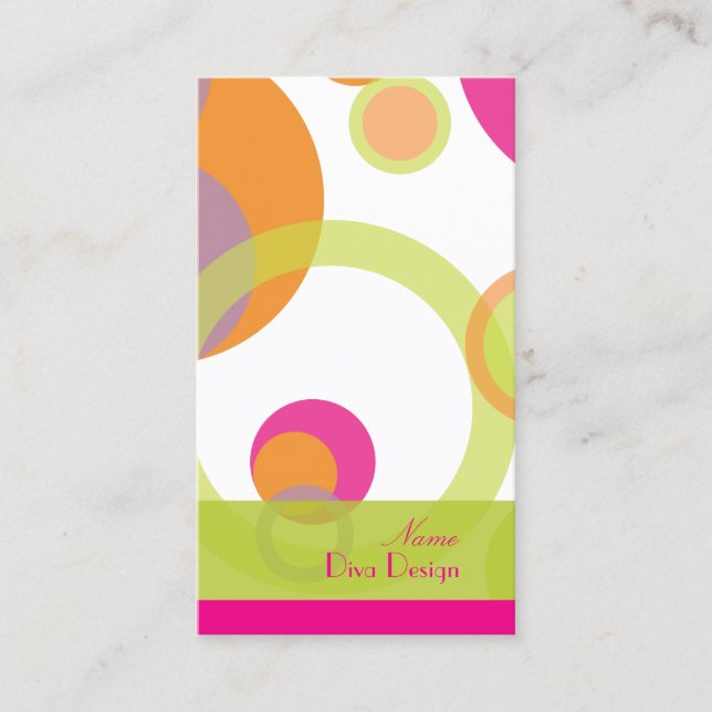 PixDezines Mod Bubbles / Retrospritze + Farben Visitenkarte (Vorderseite)