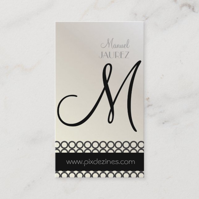 PixDezines Mod Rings, Monogramm Visitenkarte (Vorderseite)