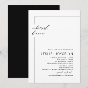 PixDezines Modern Minimal Rehearsal Dinner Einladung