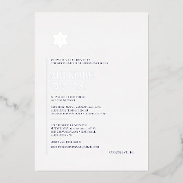 PixDezines Moderne Minimalistische Bar Mitzvah Folieneinladung