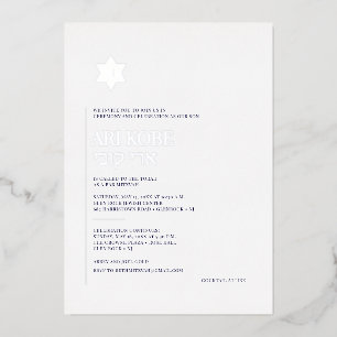 PixDezines Moderne Minimalistische Bar Mitzvah Folieneinladung