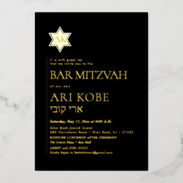 PixDezines Moderne Minimalistische Bar Mitzvah Folieneinladung