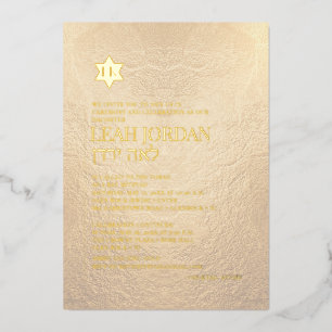 PixDezines Moderne Minimalistische Roségold Bar-Mi Folieneinladung
