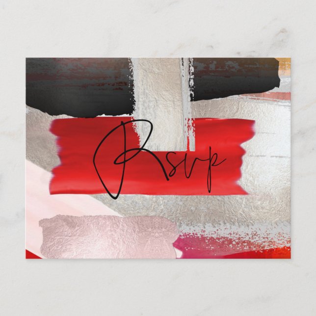 PixDezines Modernes UAWG Wasserfarbe Rot Einladungspostkarte (Vorderseite)