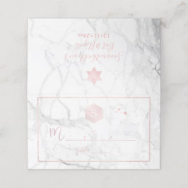 PixDezines Monogram Blush Pink Honeycomb+Marble Platzkarte