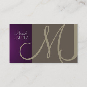 PixDezines Monogram Business Card in Retro-Farben Visitenkarte