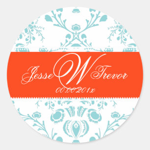 PixDezines Monogram Dolcè Damask, DIY Farbe Runder Aufkleber