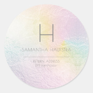 PixDezines Monogram Holographic Color Imitats Foil Runder Aufkleber