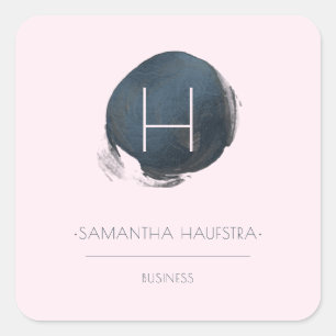 PixDezines Monogram Imitate Foil Slate Blue Quadratischer Aufkleber