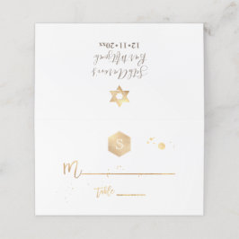 PixDezines Monogram Imitate Gold Honeycomb Mitzvah Platzkarte