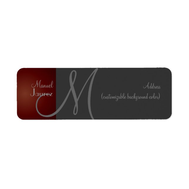 PixDezines Monogram Label en Retro Farbe (Vorne)