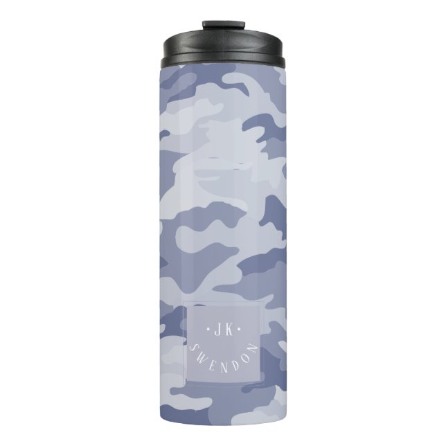 PixDezines Monogram Military Camouflage Thermosbecher (Vorderseite)