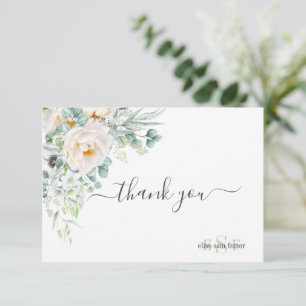 PixDezines Monogram Wasserfarbenpeonies Anemone Dankeskarte