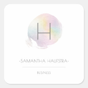 PixDezines Monogramm-Imitat Holographisch Quadratischer Aufkleber