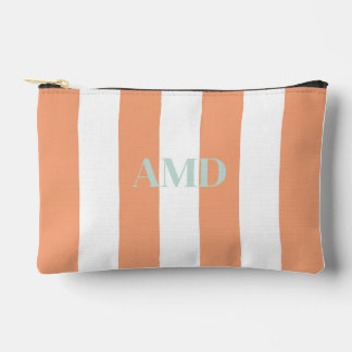 PixDezines Monogramm-Streifen korallenweiß Zubehörtasche