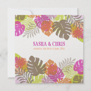PixDezines Monstera, tropische Blattfarben Einladung