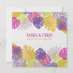 PixDezines Monstera, tropische Blattfarben Einladung