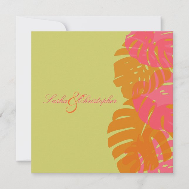 PixDezines Monstera, tropischer Foliage Einladung (Vorderseite)