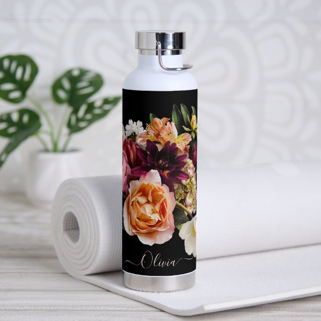 PixDezines Moody Blume Bouquet DIY Hintergrund Trinkflasche (Yoga)