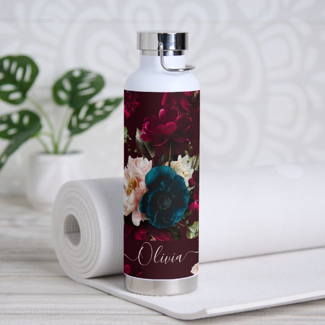 PixDezines Moody Botanical DIY Hintergrund Trinkflasche (Yoga)