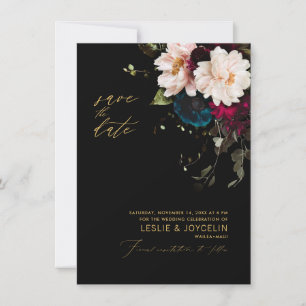PixDezines Moody Botanische Blume Aquamarin Burgun Einladung