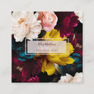 PixDezines Moody Botanische Blume Quadratische Visitenkarte