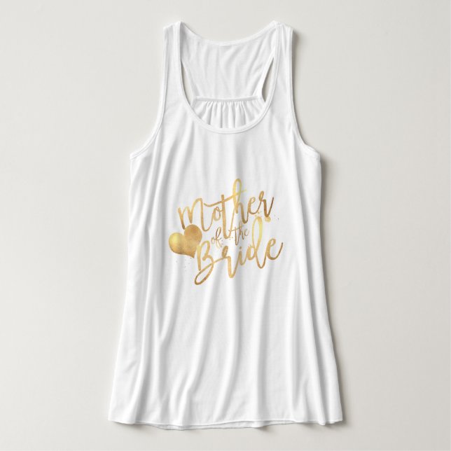 PixDezines Mutter der Braut/Faux Gold Schrift Tank Top (Design Vorderseite)