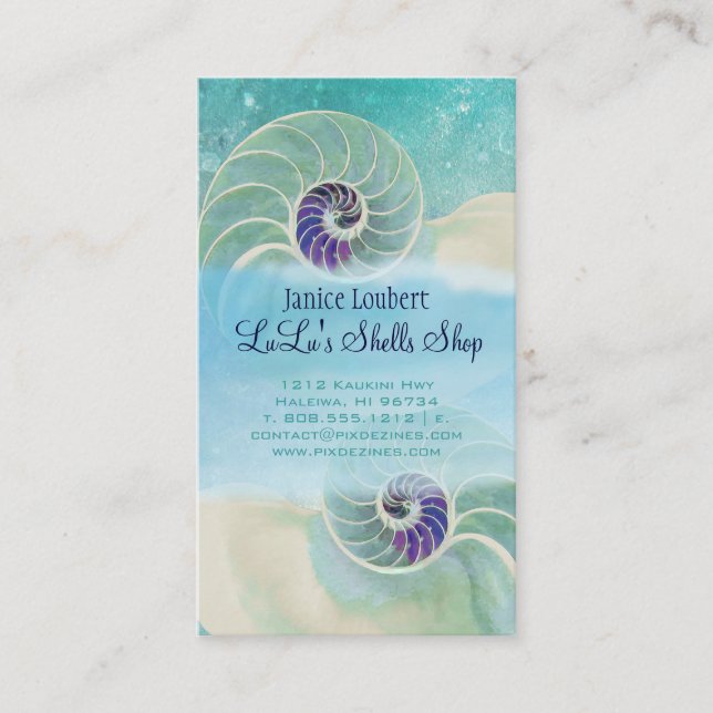 PixDezines nautilus Visitenkarte (Vorderseite)