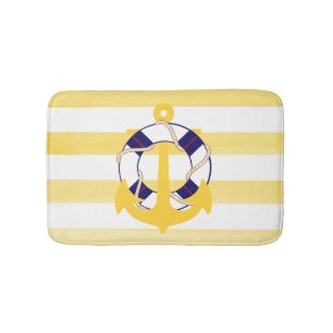 PixDezines nautische/anker/wasserfarbige Auswirkun Badematte