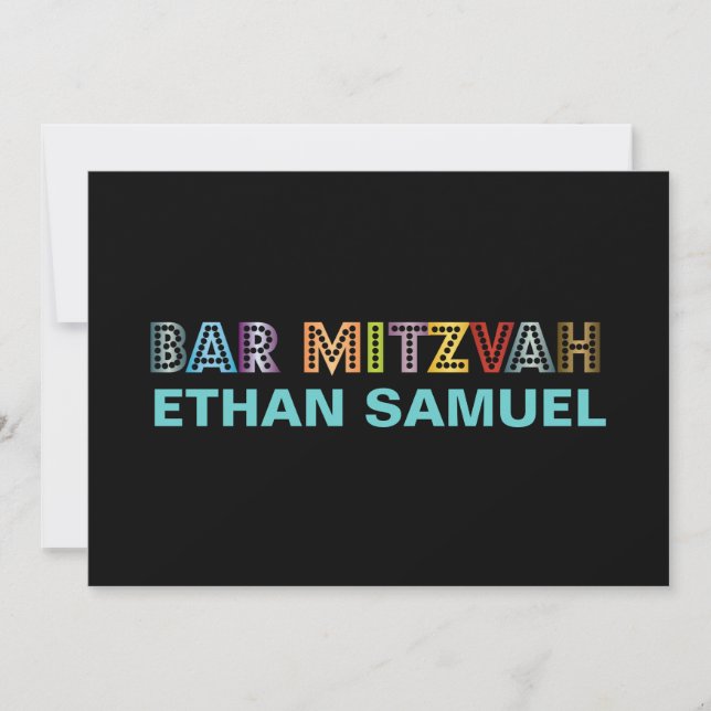 PixDezines Neon Bar mitzvah Einladung (Vorderseite)