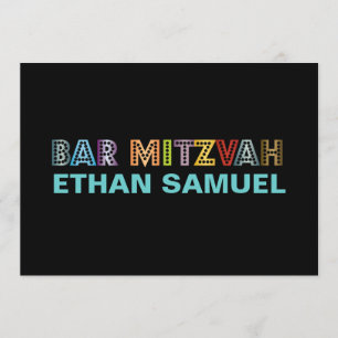 PixDezines Neon Bar mitzvah Einladung