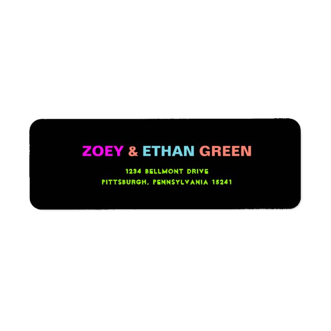 PixDezines Neon Colors B'nai Mitzvah Label (Vorne)