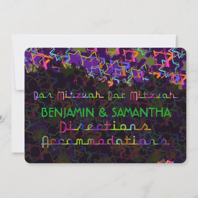 PixDezines NEON/GRUNG STARS/RICHTUNG Einladung (Vorderseite)