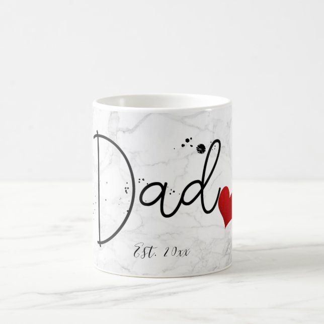 PixDezines NEW DAD Marble+Modernes Skript Kaffeetasse (Mittel)