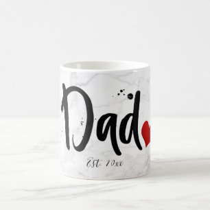 PixDezines NEW DAD Marble+Modernes Skript Tasse