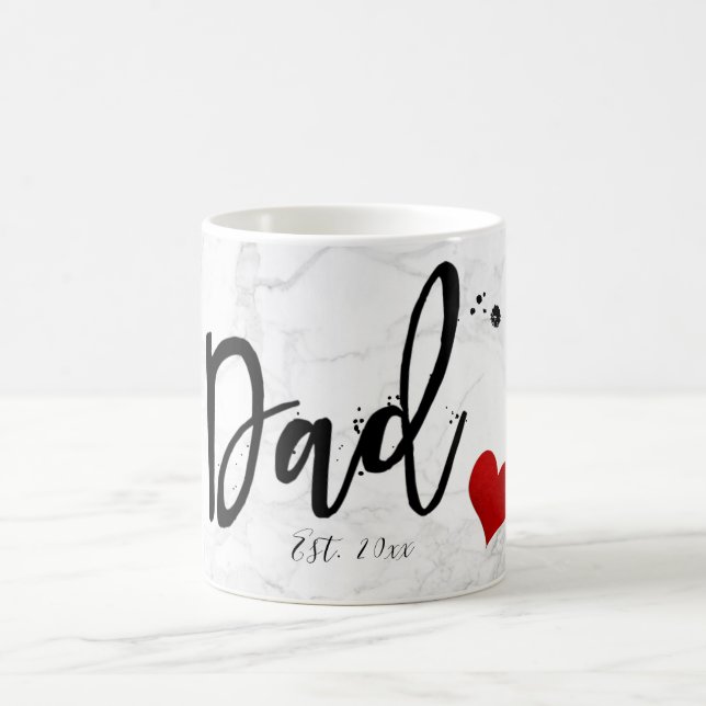 PixDezines NEW DAD Marble+Modernes Skript Tasse (Mittel)