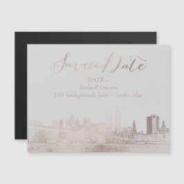 PixDezines NYC Sketched Cityscape/DIY Hintergrund Magneteinladung