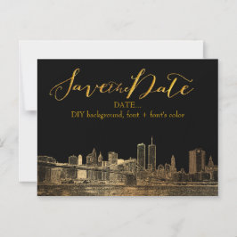 PixDezines NYC Sketched Cityscape Magneteinladung