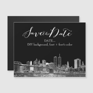 PixDezines NYC Sketched Cityscape Magneteinladung