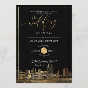 PixDezines NYC-Skyline/Faux Gold/DIY Einladung