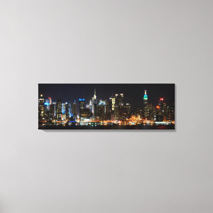 PixDezines NYC-Skyline/Manhattan/Nachtlichter Leinwanddruck