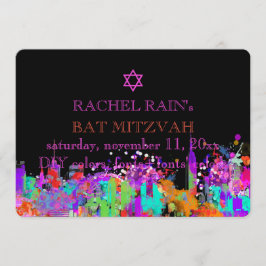PixDezines NYC urban/bat mitzvah Einladung